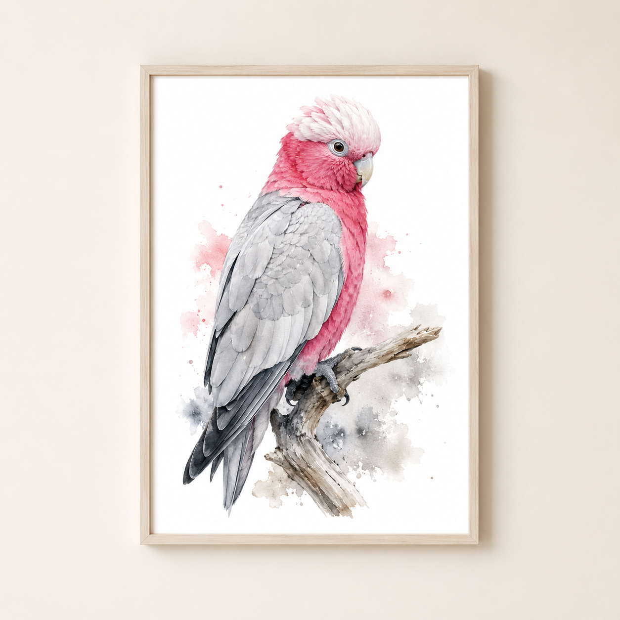 Australian Galah Watercolour Print, Pink Cockatoo Wall Art. - Image 5