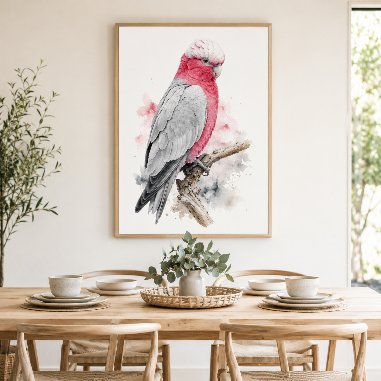 Australian Galah Watercolour Print, Pink Cockatoo Wall Art. - Image 4