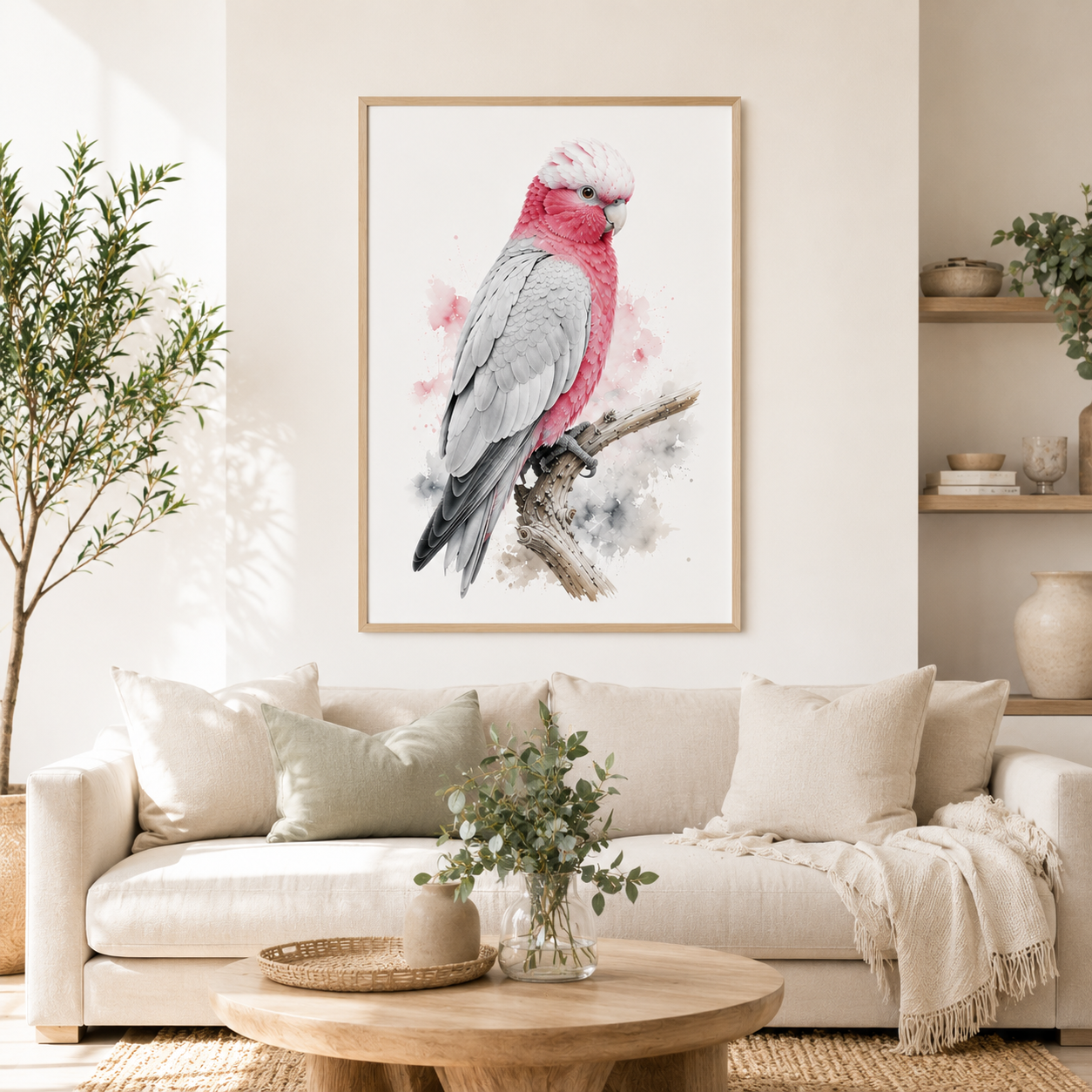 Australian Galah Watercolour Print, Pink Cockatoo Wall Art. - Image 3