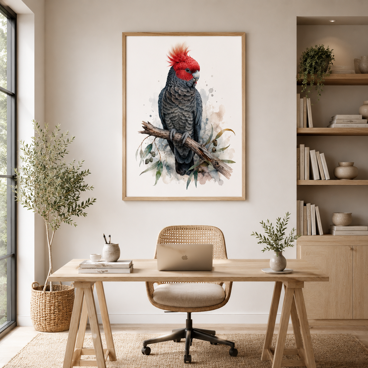 Gang-gang Cockatoo Watercolour Wall Art Print - Image 7