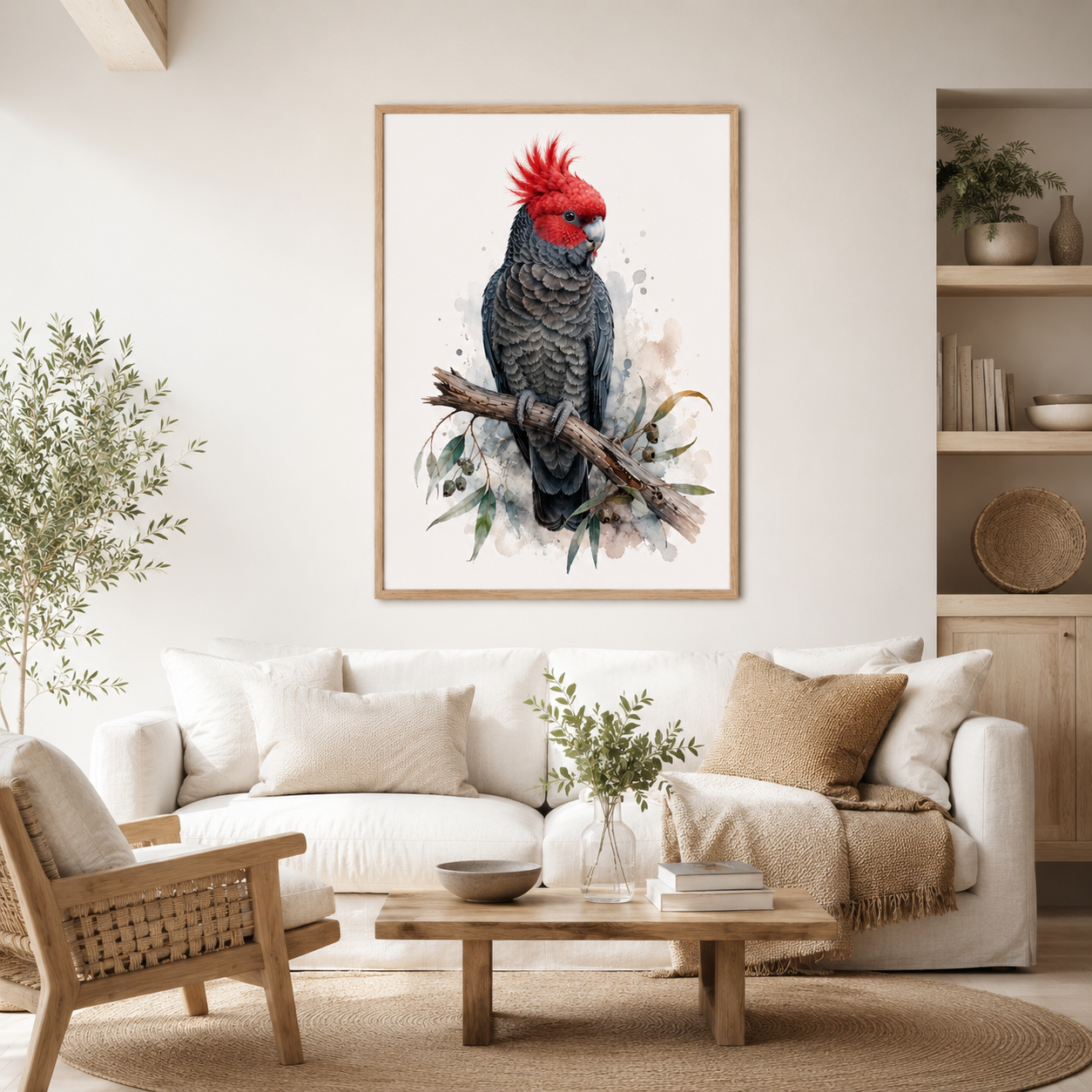 Gang-gang Cockatoo Watercolour Wall Art Print - Image 5