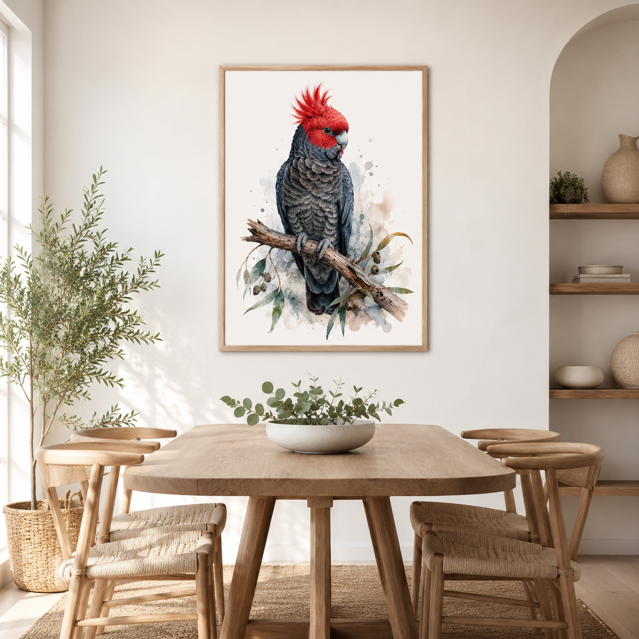 Gang-gang Cockatoo Watercolour Wall Art Print - Image 2