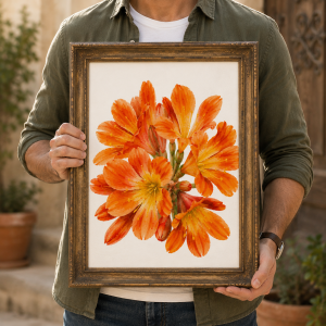 Clivia Flower Watercolour Print – Botanical Floral Wall Art