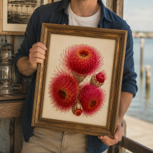 Red Gum Blossom Watercolour Print | Australian Native Botanical Art
