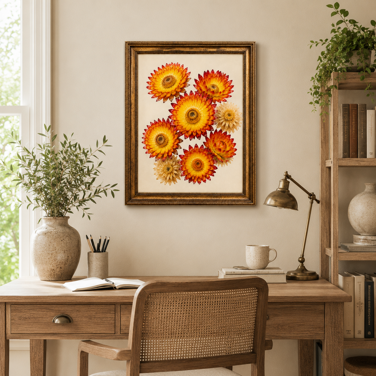 Strawflower Watercolour Wall Art – Vintage Botanical Floral Print - Image 6