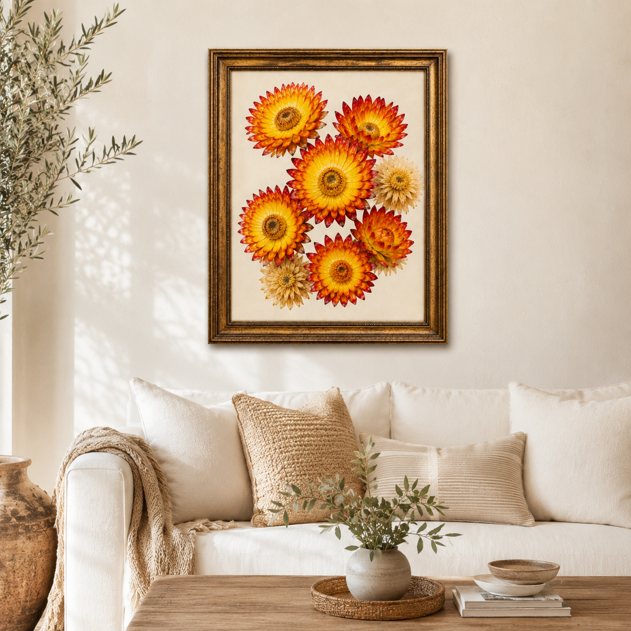 Strawflower Watercolour Wall Art – Vintage Botanical Floral Print - Image 5