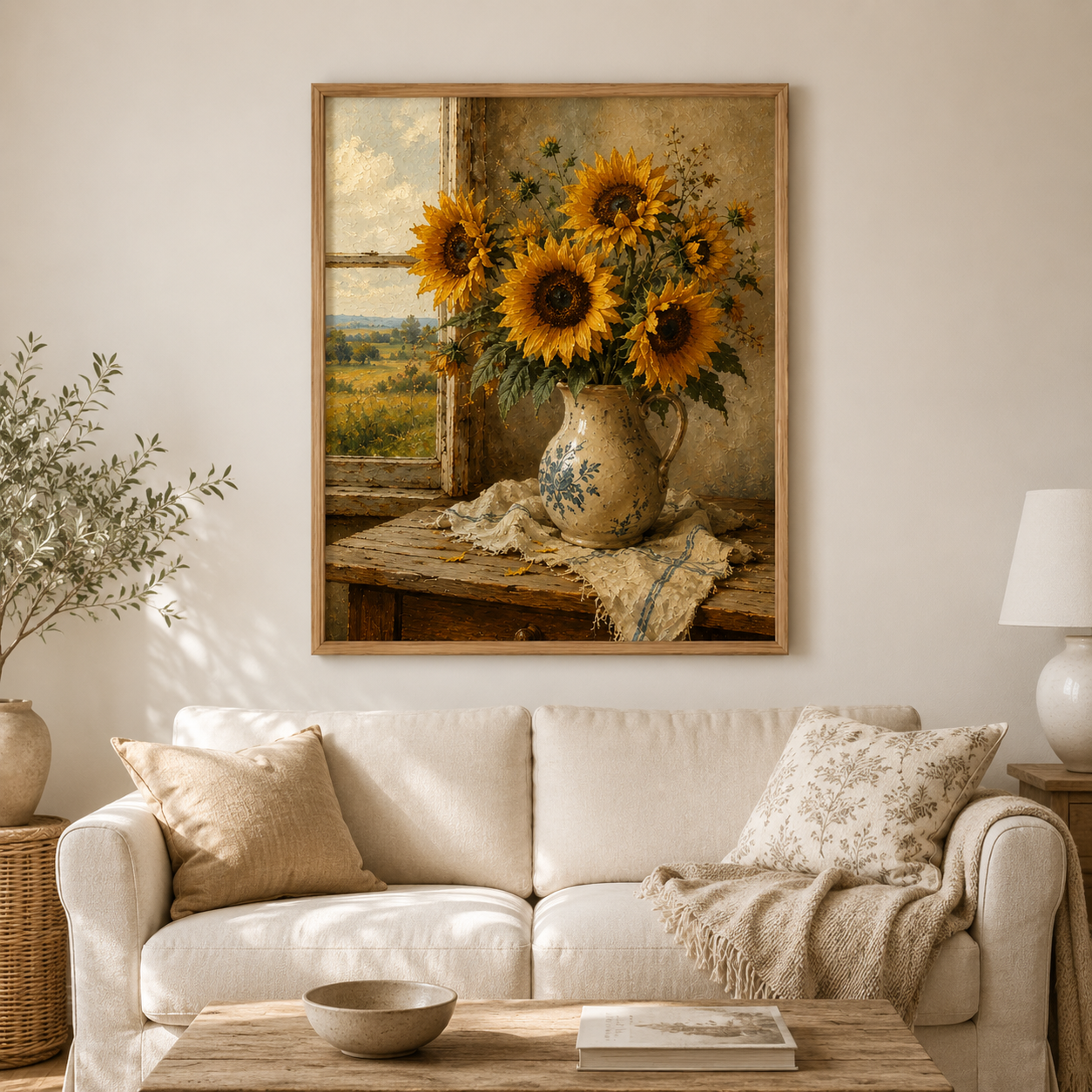 Vintage Sunflower Still Life Print – Rustic Farmhouse Wall Art - Image 4