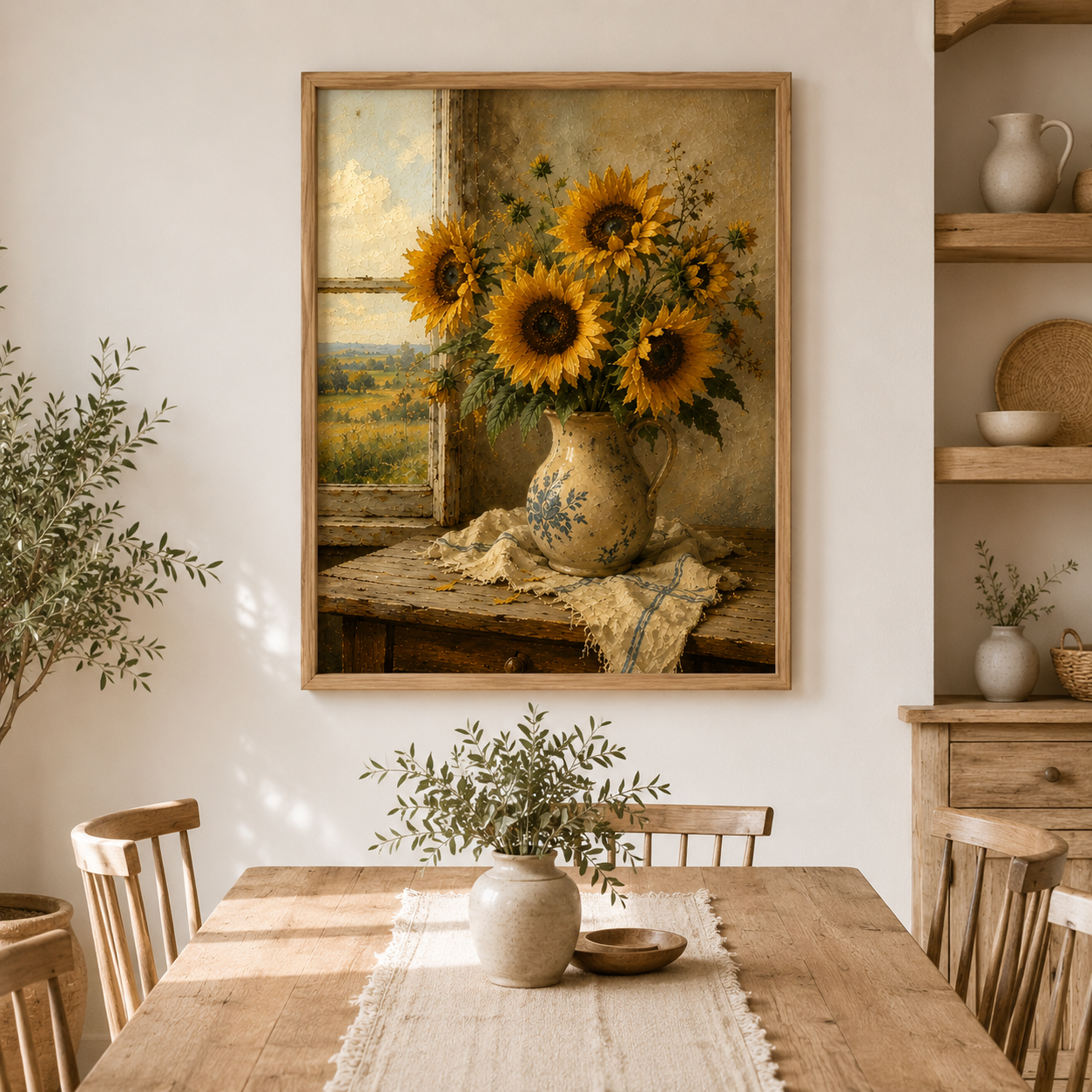 Vintage Sunflower Still Life Print – Rustic Farmhouse Wall Art - Image 6