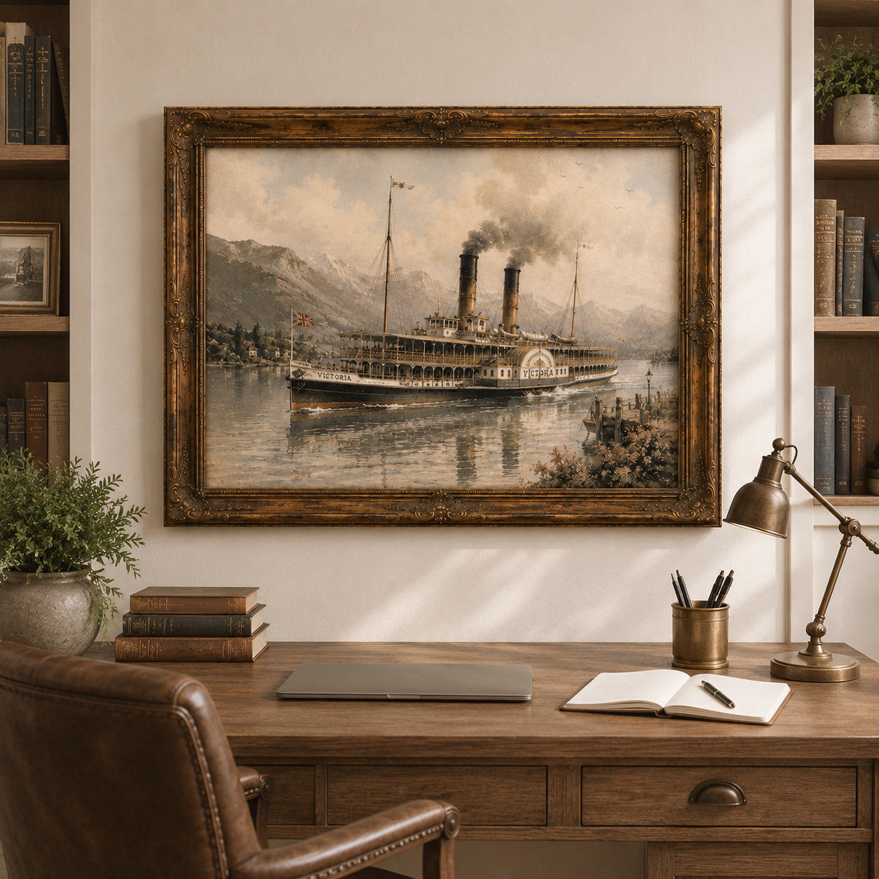 Vintage Paddle Steamer Victoria Watercolour Art Print - Image 6