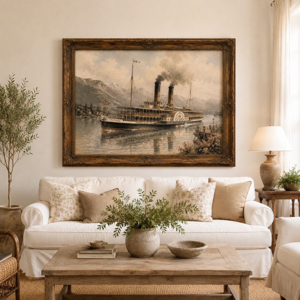 Vintage Paddle Steamer Victoria Watercolour Art Print - Image 3
