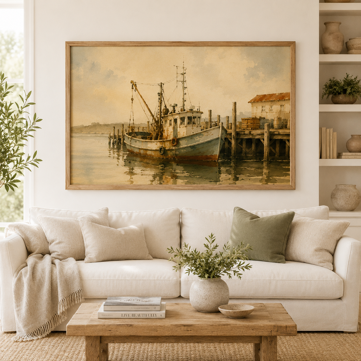 Vintage Fishing Boat Watercolour Print | Rustic Coastal Nautical Wall Art - Image 4
