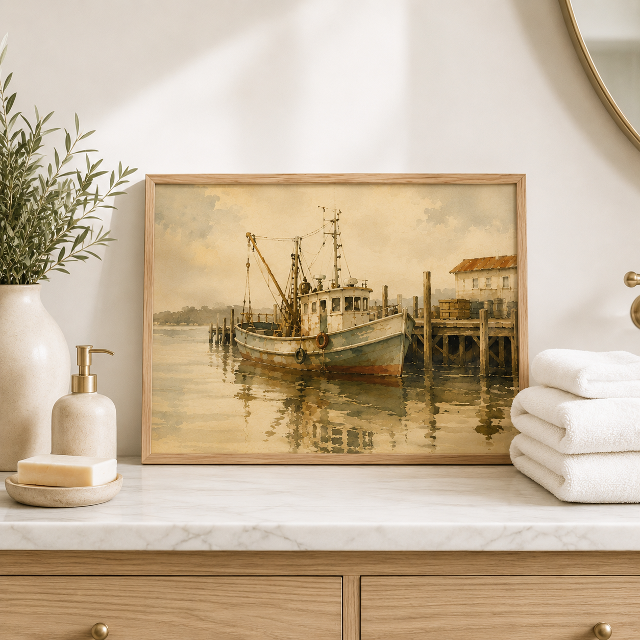 Vintage Fishing Boat Watercolour Print | Rustic Coastal Nautical Wall Art - Image 5