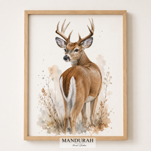 Deer Wall Art | Woodland Animal Wall Decor | Whitetail Deer Printable