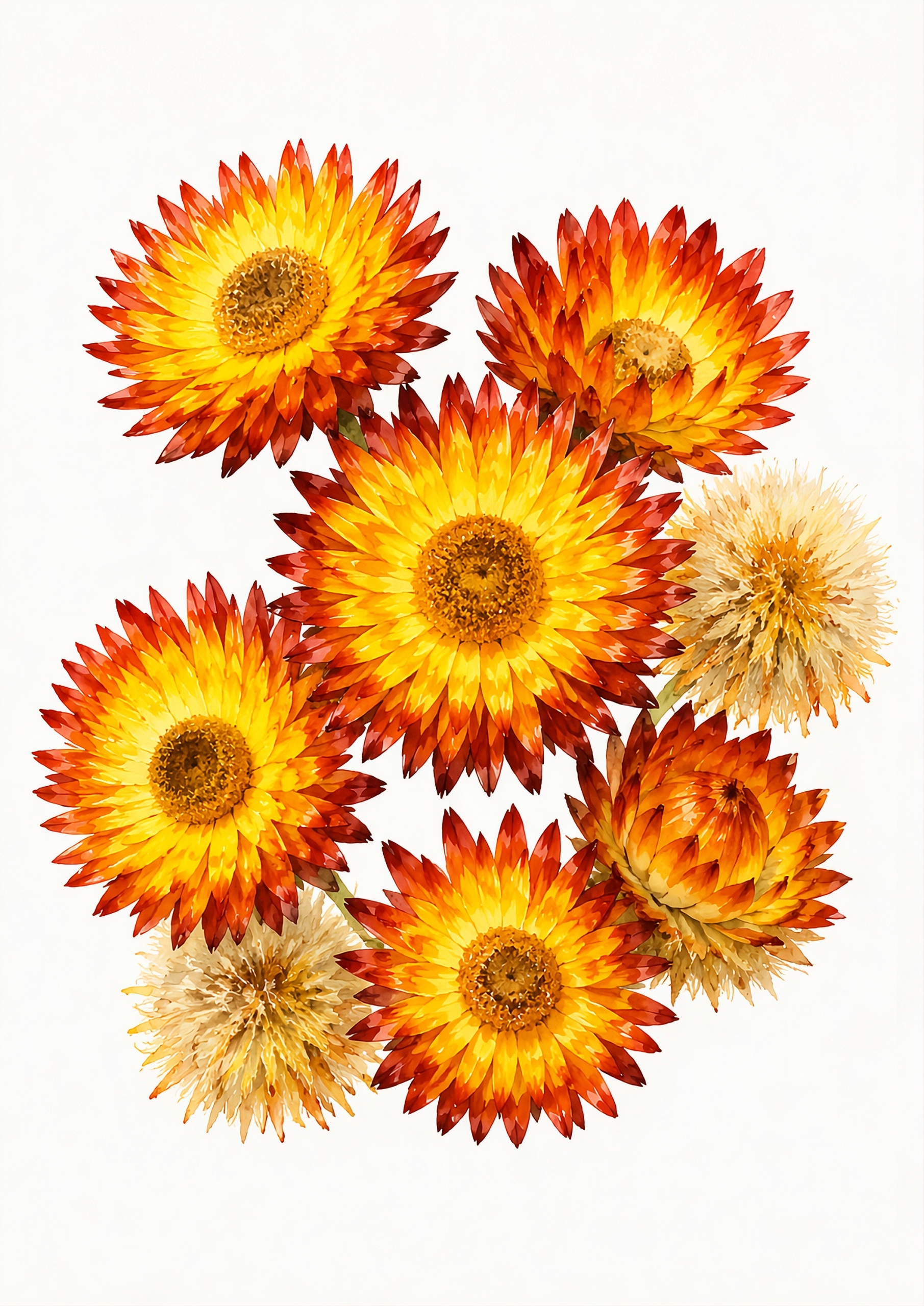 Strawflower Watercolour Wall Art – Vintage Botanical Floral Print - Image 7